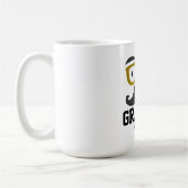 Mug Cours amusant jaune et moustache Grandpa personnal (Gauche)