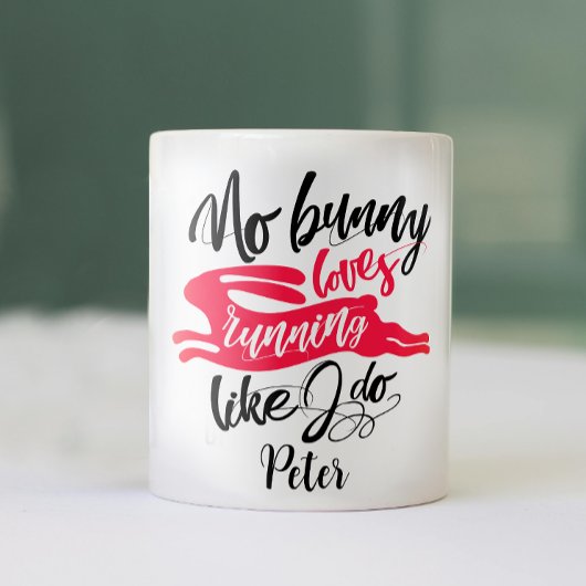 Mug Course à l'amour Lapin Rouge Drôle Motivation Écri