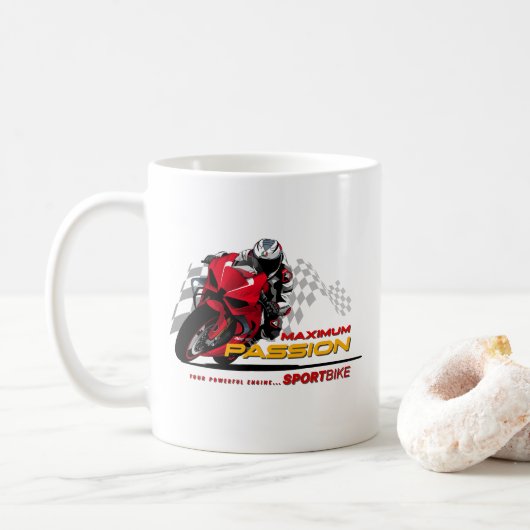 Mug Course de Superbike Passion Maximale Graphique de (Avec donut)