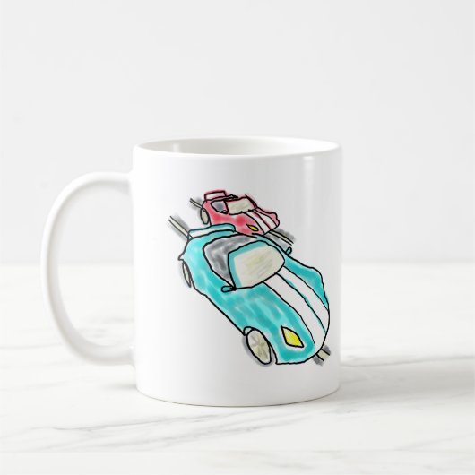 Mug Course de voitures à crémaillère (Gauche)