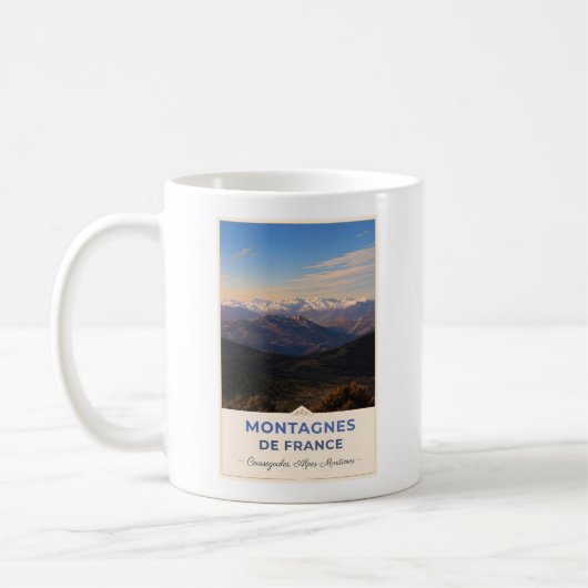 Mug Coursegoules, France – Mountain Panorama (Gauche)