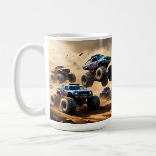 Mug Courses de Monster Trucks dans le désert, (Gauche)