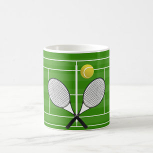 Mug court de tennis et RACKETS DE TENNIS