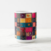 Mug Courtepoint Patchwork Vibrant avec Florales Classi (Centre)