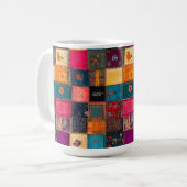 Mug Courtepoint Patchwork Vibrant avec Florales Classi (Devant gauche)