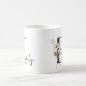 Mug Coussin de fleur sauvage noir et blanc sur mesure (Centre)