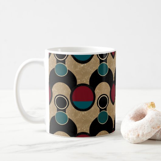 Mug Coussin de jet abstrait Cercles Gras Or (Avec donut)