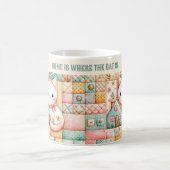 Mug Coussin de quilt en patchwork de chat mignon avec (Centre)