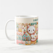 Mug Coussin de quilt en patchwork de chat mignon avec (Gauche)