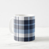 Mug Coussin écossais moderne écossais bleu et blanc (Devant gauche)