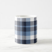 Mug Coussin écossais moderne écossais bleu et blanc (Centre)