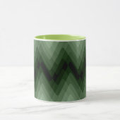 Mug Coussin jetable à zigzag vert foncé et menthe (Centre)