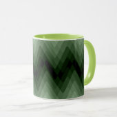 Mug Coussin jetable à zigzag vert foncé et menthe (Devant droit)