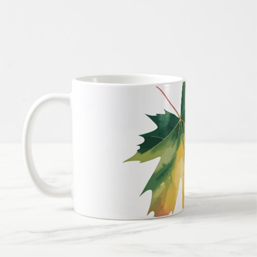 Mug Coussin jetable personnalisable feuille d'érable a (Gauche)