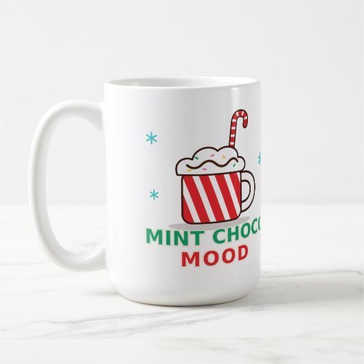 Mug coussin rond mignon mood choco menthe (Gauche)