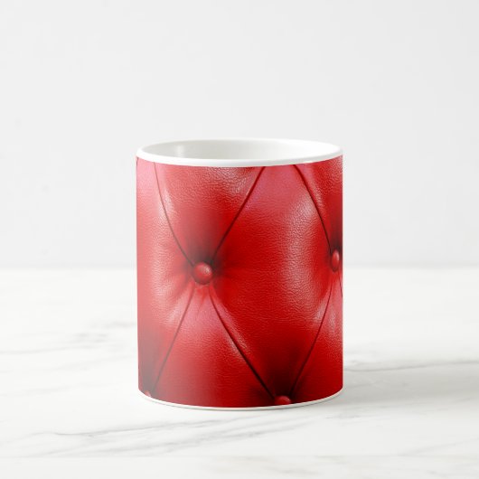 Mug Coussin rouge texture cuir (Centre)