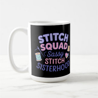 Mug Cousu d'Équipe Sassy Cousu Sœurerie Drôle Plaid