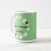 Mug Coute Polka point Ladybug Daisy Flower fête d'anni (Devant gauche)