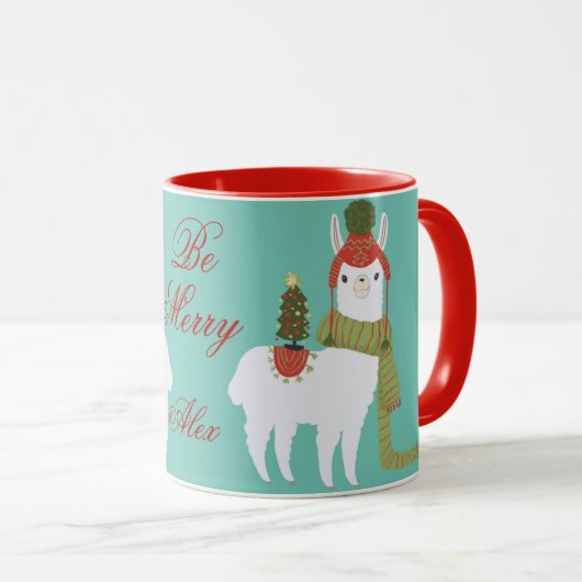 Mug Coutume de lama de Noël (Devant droit)