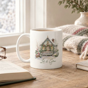 Mug Coutume Nouvel An Hiver Scène Neige Vert Noël