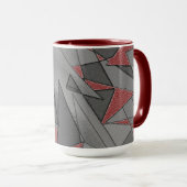 Mug Coutume rugueuse triangulaire, sur arrière - plan (Devant droit)