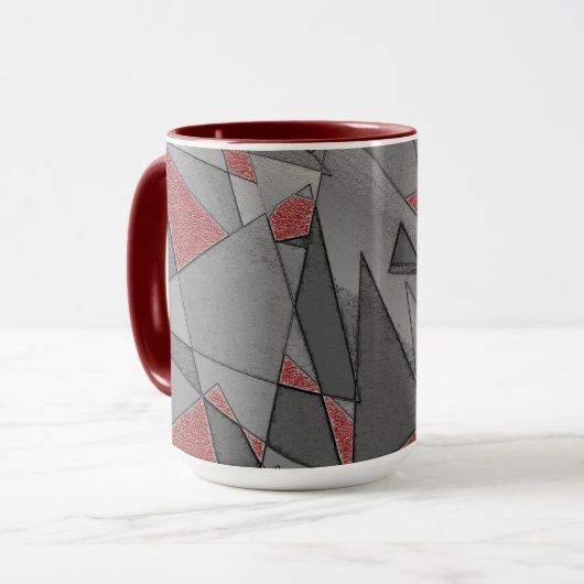 Mug Coutume rugueuse triangulaire, sur arrière - plan (Devant gauche)