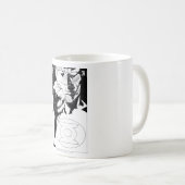 Mug Couvercle de fond de la lanterne verte, noir et bl (Devant droit)