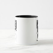 Mug Couvercle de fond de la lanterne verte, noir et bl (Centre)