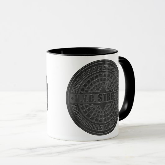 Mug Couvercles de trou en marbre noir (Devant droit)