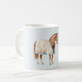 Mug Couverture Bleue Blanche Cheval (Devant gauche)