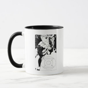 Mug Couverture haute de fin verte de lanterne, noire
