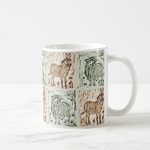 Mug Couverture imprimée bloc mouton âne - Vert marron