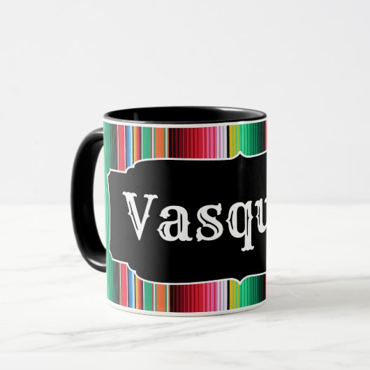 Mug Couverture mexicaine de Serape d'Espagnol fait sur (Devant gauche)