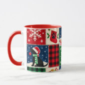 Mug Couverture patchwork de Noël Labrador noir (Gauche)