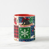 Mug Couverture patchwork de Noël Labrador noir (Centre)