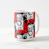 Mug Couverture Sherpa Cercles Rouge Noir (Devant droit)