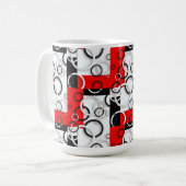 Mug Couverture Sherpa Cercles Rouge Noir (Devant gauche)