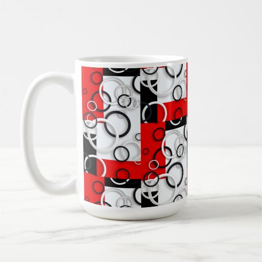 Mug Couverture Sherpa Cercles Rouge Noir (Gauche)