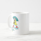 Mug Couvre-chaussures rouges de jour pluvieux avec le (Devant gauche)