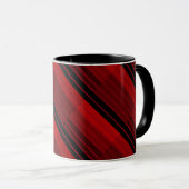 Mug Couvre-lit à patchwork géométrique rouge et noir (Devant droit)
