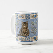 Mug Couvre-lit Chat Tigré Gris (Devant gauche)