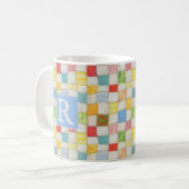 Mug Couvre-théière fou Blanc + Texte / Bleu (Devant gauche)