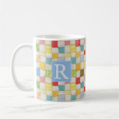 Mug Couvre-théière fou Blanc + Texte / Bleu (Gauche)