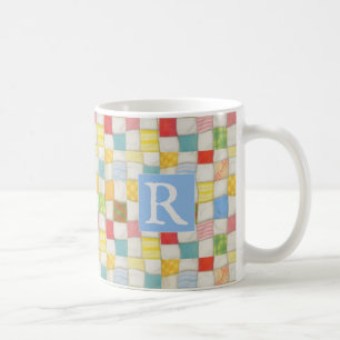 Mug Couvre-théière fou Blanc + Texte / Bleu