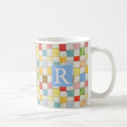 Mug Couvre-théière fou Blanc + Texte / Bleu (Droite)