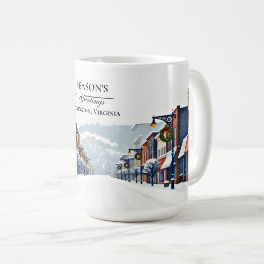 Mug Covington, VA Winter Edition Season's Greeting  (Devant droit)