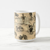 Mug Cow-boy de Rodéo Occidental Rétro Vintage (Devant droit)