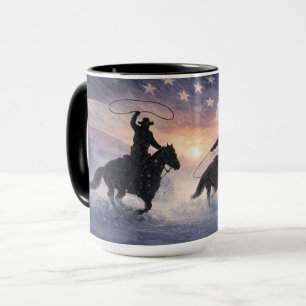 Mug Cow-boys de l'Ouest Country qui attachent sous la