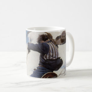 Mug Cow-boys western vintage, Bucking par NC Wyeth