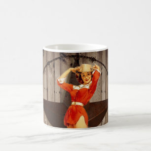 Mug Cow-girl solitaire en bois de pays occidental